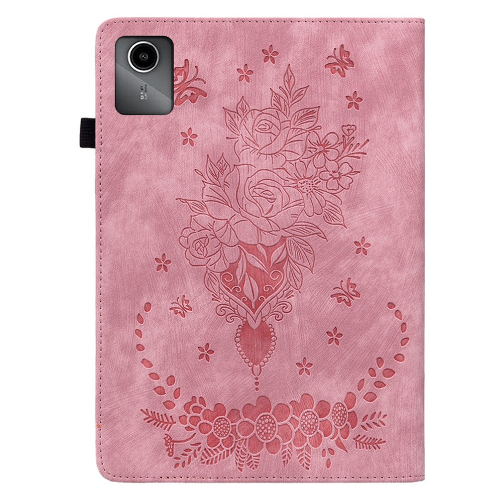 For Lenovo Tab M11 / Xiaoxin Pad 11 2024 Case Card Holder Stand PU Leather Tablet Cover - Pink