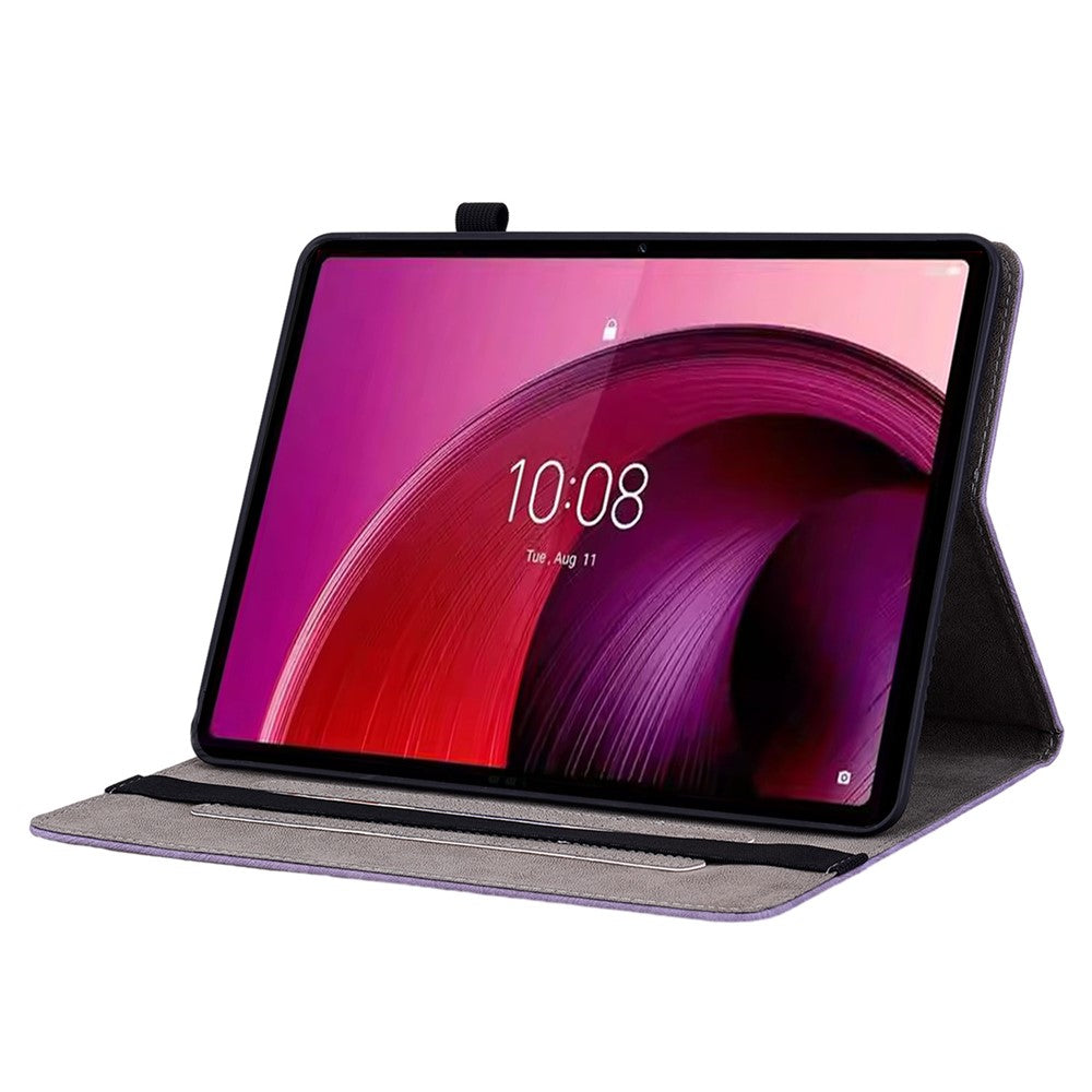 For Lenovo Tab M11 / Xiaoxin Pad 11 2024 Case Card Holder Stand PU Leather Tablet Cover - Purple