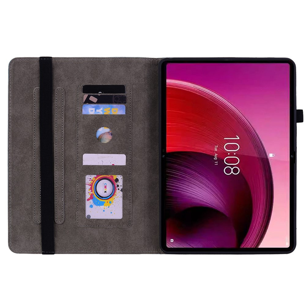 For Lenovo Tab M11 / Xiaoxin Pad 11 2024 Case Card Holder Stand PU Leather Tablet Cover - Red