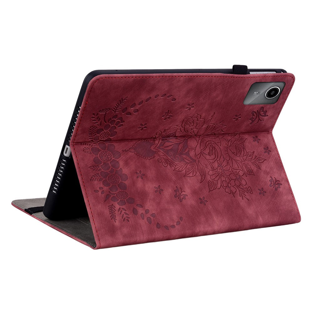 For Lenovo Tab M11 / Xiaoxin Pad 11 2024 Case Card Holder Stand PU Leather Tablet Cover - Red