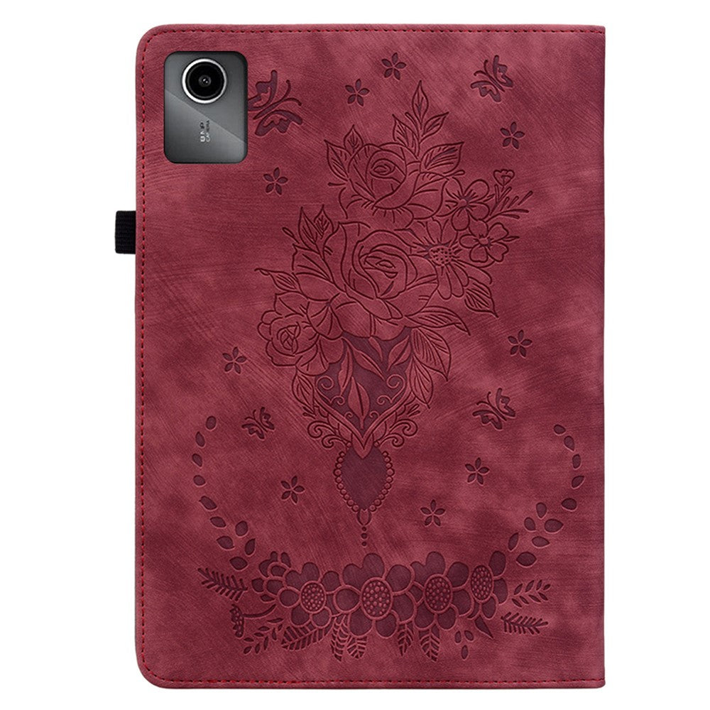 For Lenovo Tab M11 / Xiaoxin Pad 11 2024 Case Card Holder Stand PU Leather Tablet Cover - Red