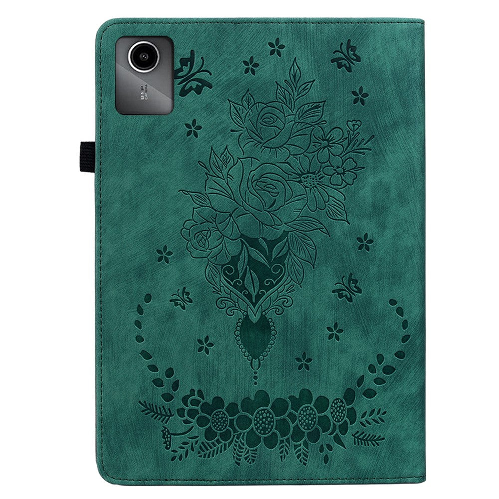 For Lenovo Tab M11 / Xiaoxin Pad 11 2024 Case Card Holder Stand PU Leather Tablet Cover - Green