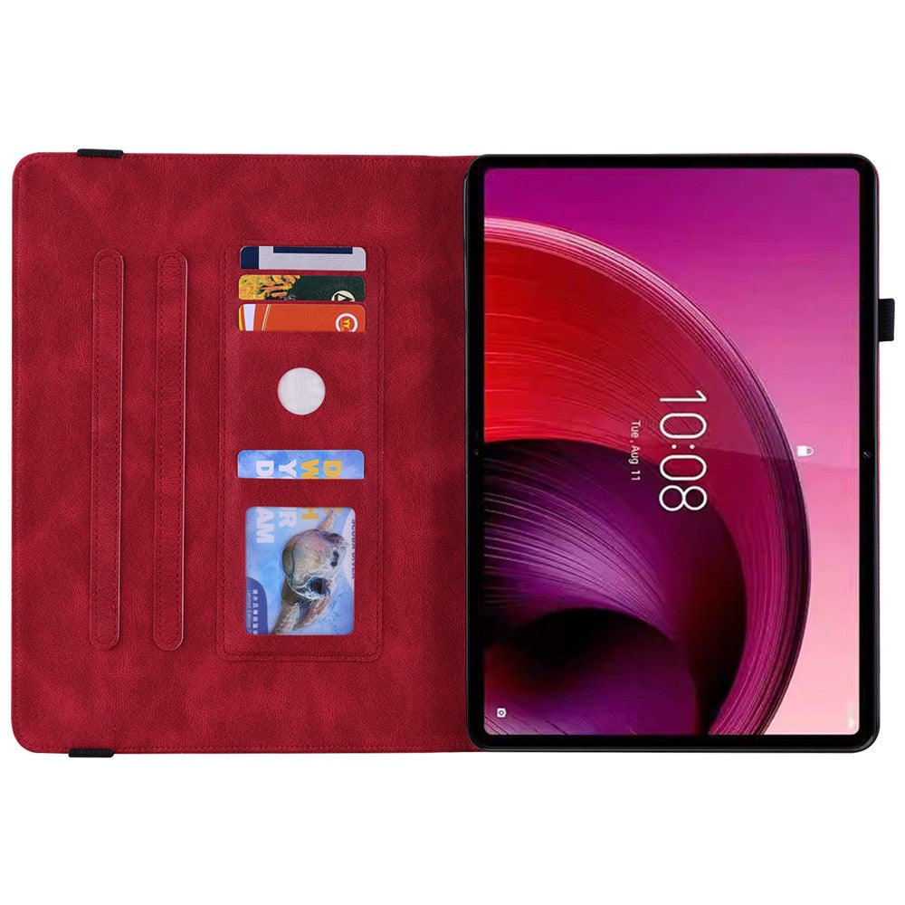 For Lenovo Tab M11 / Xiaoxin Pad 11 2024 Case Tablet Leather Cover with Card Slots - Red
