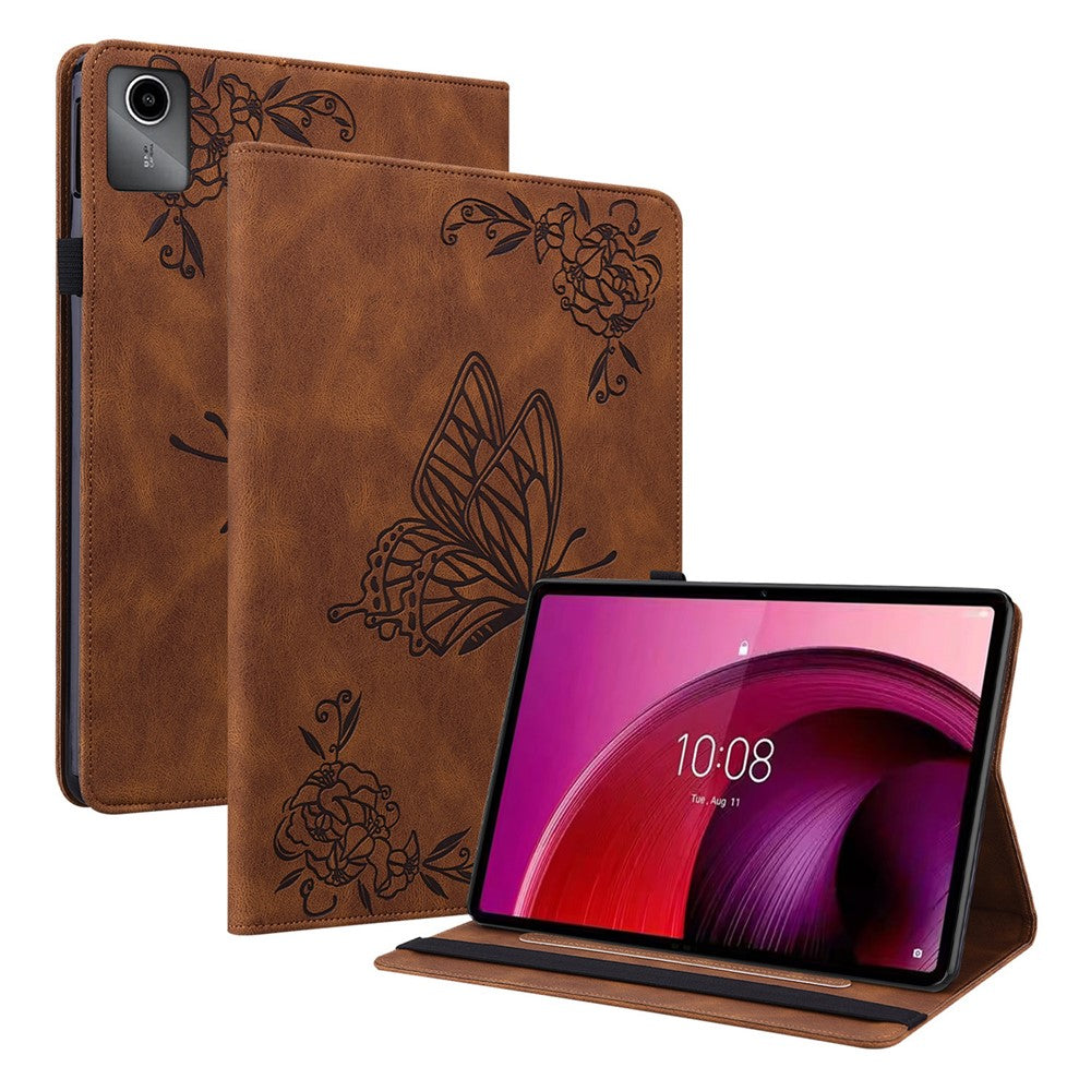 For Lenovo Tab M11 / Xiaoxin Pad 11 2024 Case Tablet Leather Cover with Card Slots - Brown