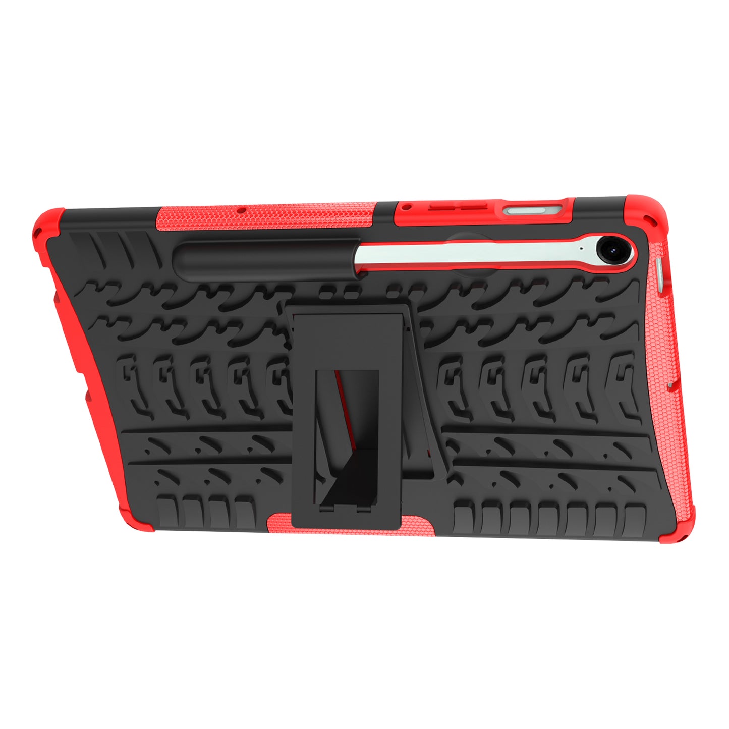 For Samsung Galaxy Tab S9 FE Kickstand Case TPU+PC Tablet Cover Tire Texture - Red