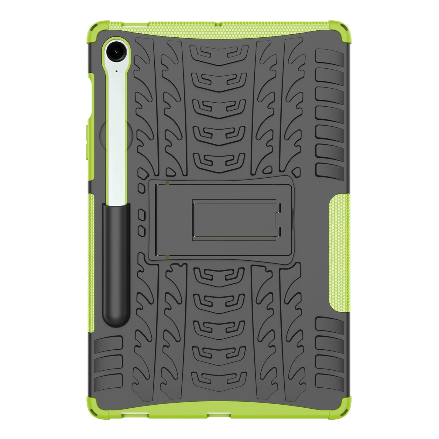 For Samsung Galaxy Tab S9 FE Kickstand Case TPU+PC Tablet Cover Tire Texture - Green