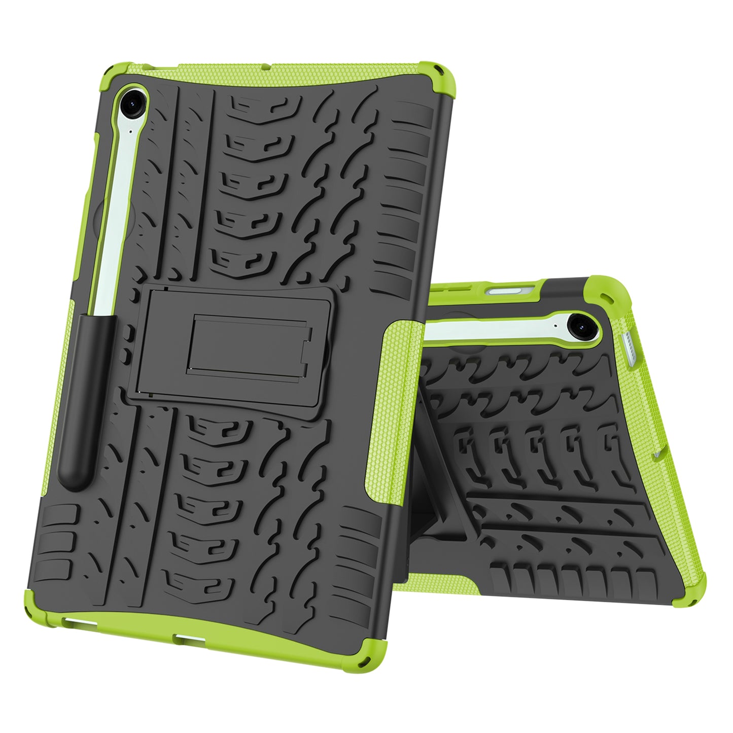 For Samsung Galaxy Tab S9 FE Kickstand Case TPU+PC Tablet Cover Tire Texture - Green