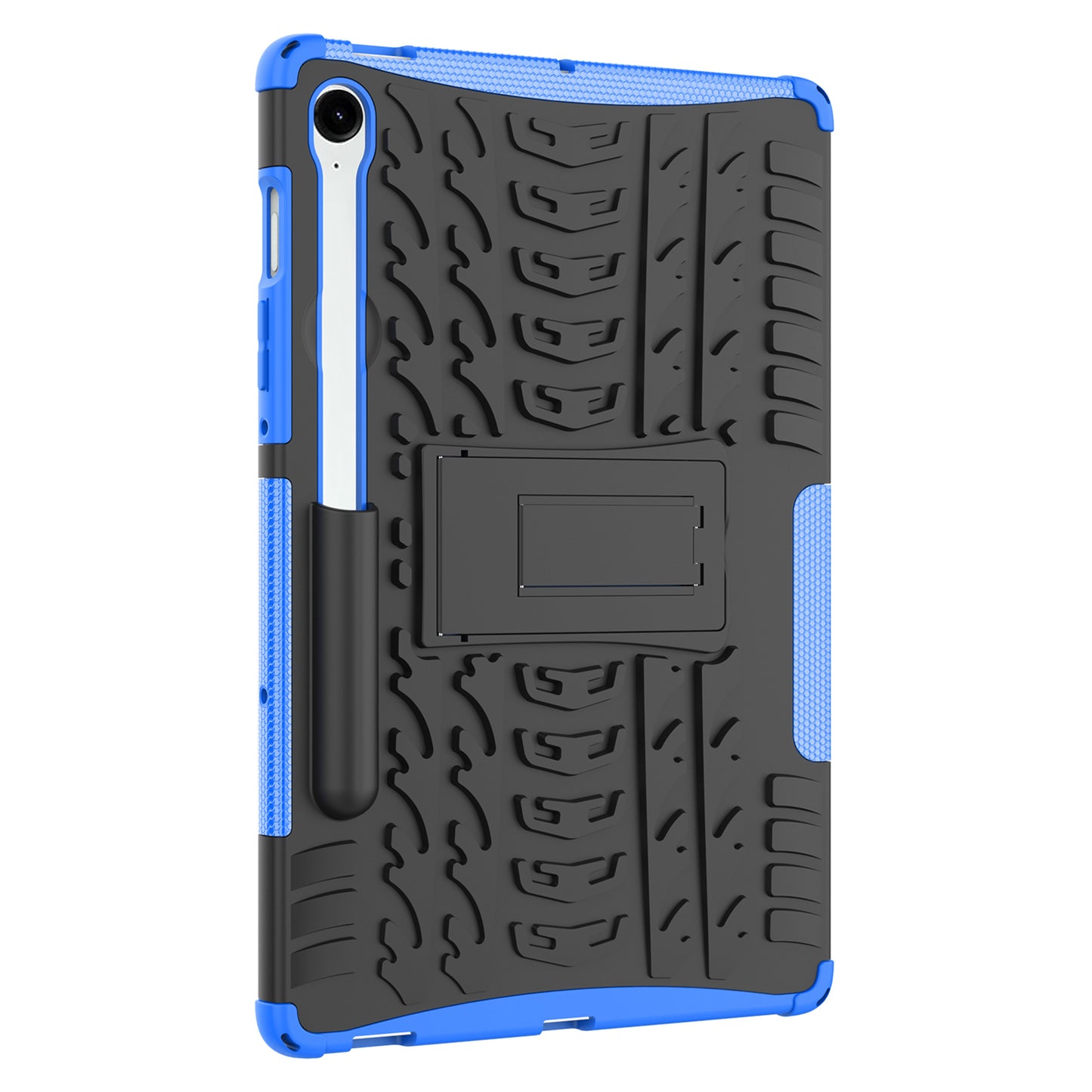 For Samsung Galaxy Tab S9 FE Kickstand Case TPU+PC Tablet Cover Tire Texture - Blue