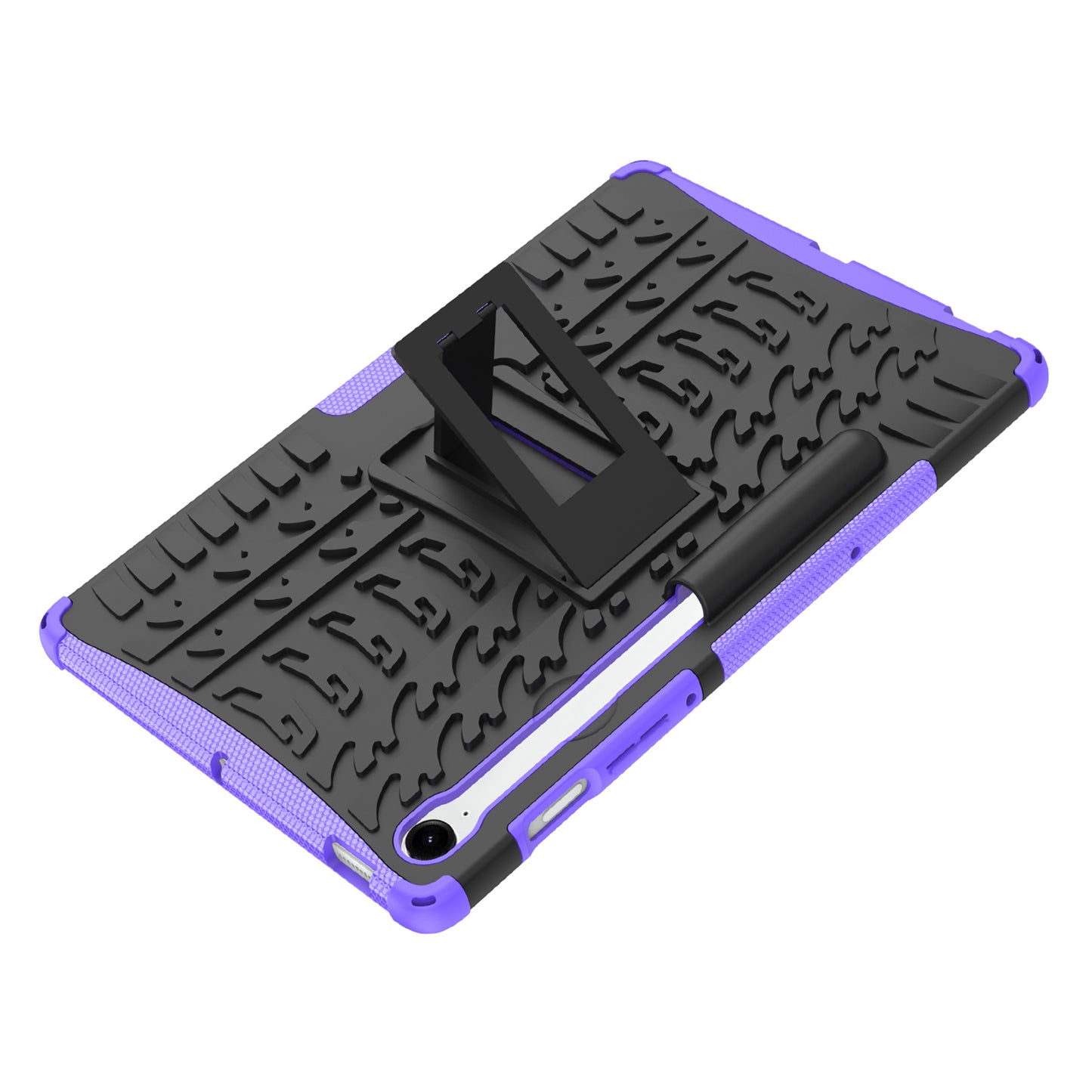For Samsung Galaxy Tab S9 FE Kickstand Case TPU+PC Tablet Cover Tire Texture - Purple