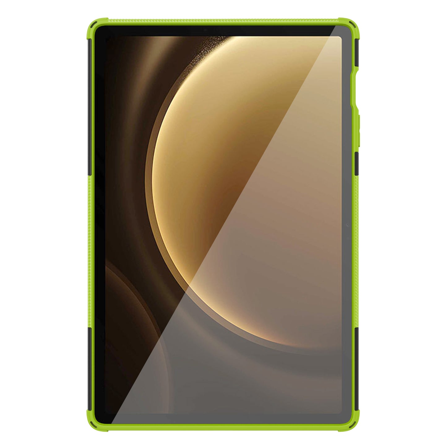 For Samsung Galaxy Tab S9 FE+ Case Tire Texture Kickstand TPU+PC Tablet Cover - Green