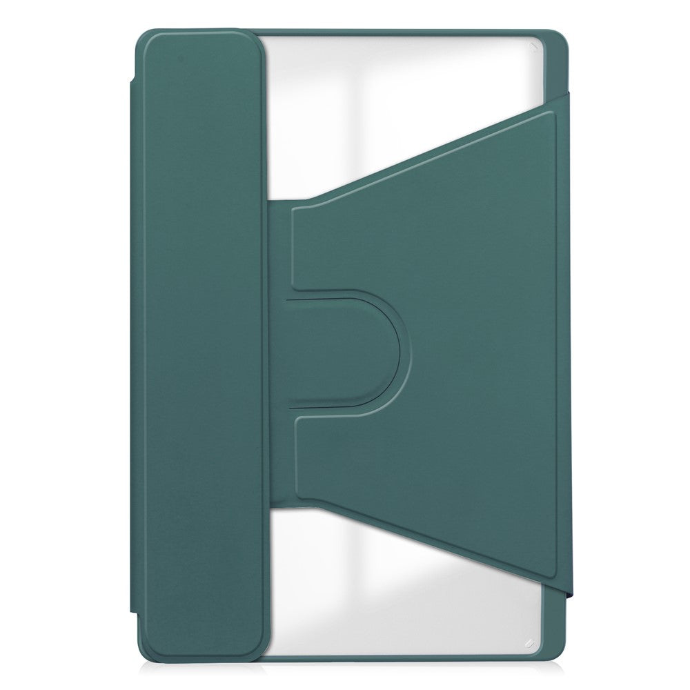 For Lenovo Tab M11 / Xiaoxin Pad 11 2024 Case PU+Acrylic Tablet Stand Cover with Bluetooth-compatible Keyboard - Blackish Green