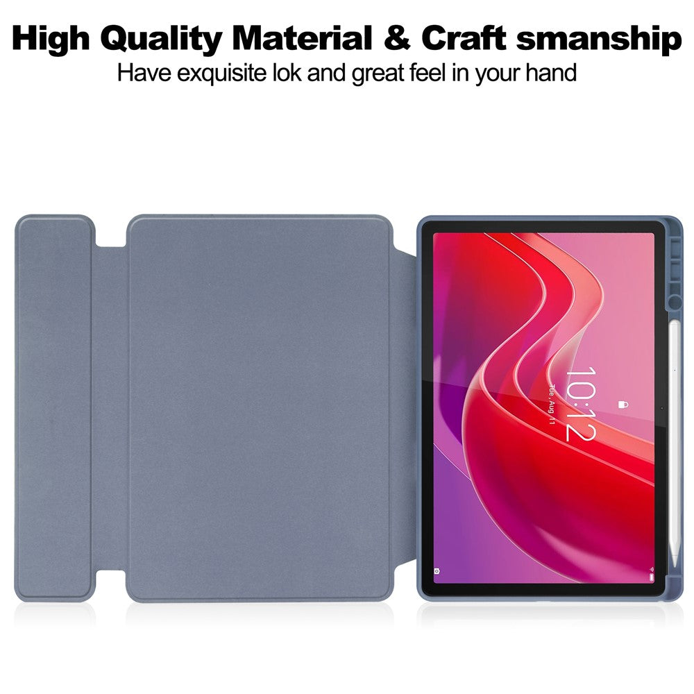 For Lenovo Tab M11 / Xiaoxin Pad 11 2024 Case PU+Acrylic Tablet Stand Cover with Bluetooth-compatible Keyboard - Purple