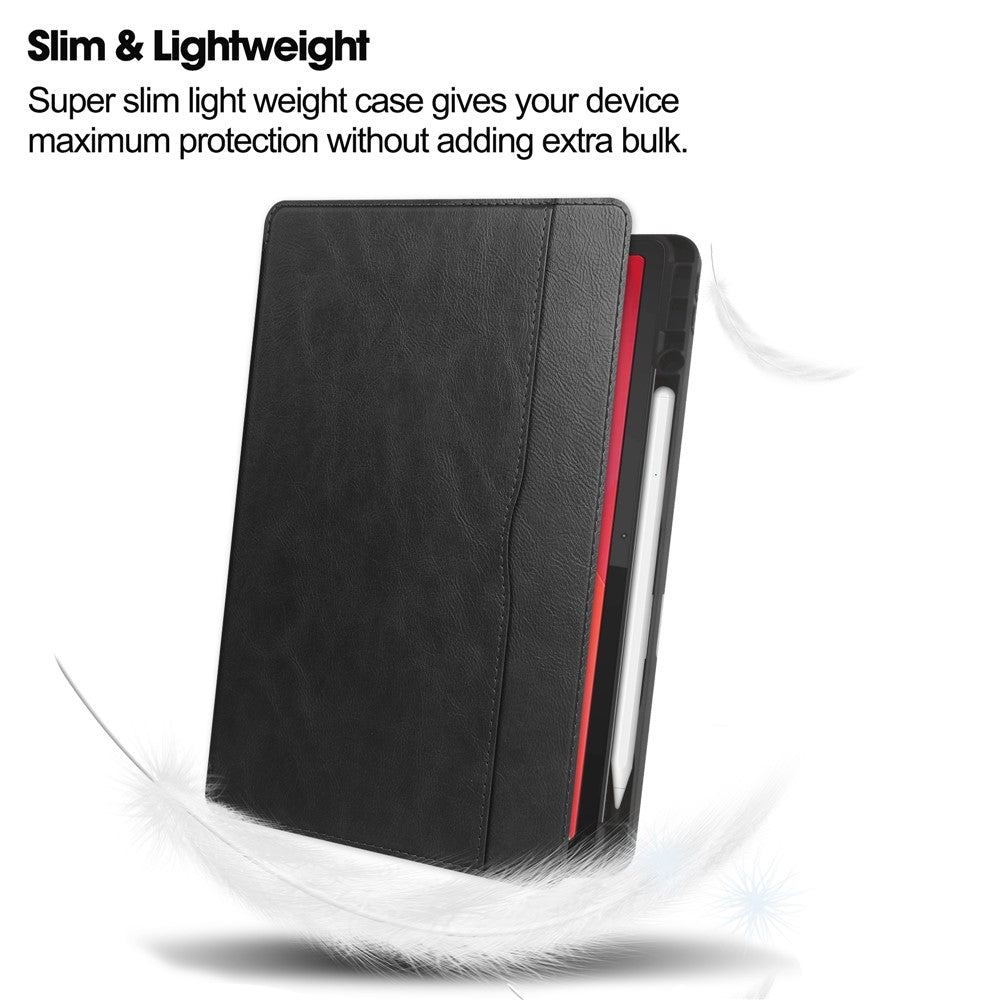 For Lenovo Tab M11 / Xiaoxin Pad 11 2024 Case Shockproof Leather Auto Wake / Sleep Tablet Stand Cover - Black