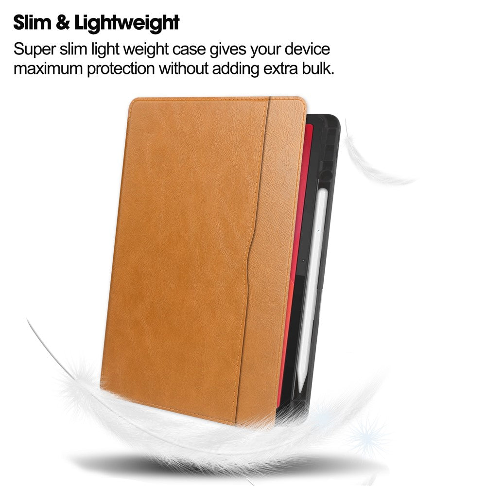 For Lenovo Tab M11 / Xiaoxin Pad 11 2024 Case Shockproof Leather Auto Wake / Sleep Tablet Stand Cover - Brown