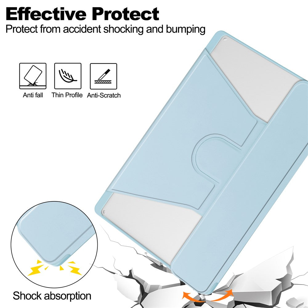 For Lenovo Tab M11 / Xiaoxin Pad 11 2024 Tablet Case 360-Degree Rotating Stand Anti-fall Cover (without Keyboard) - Sky Blue