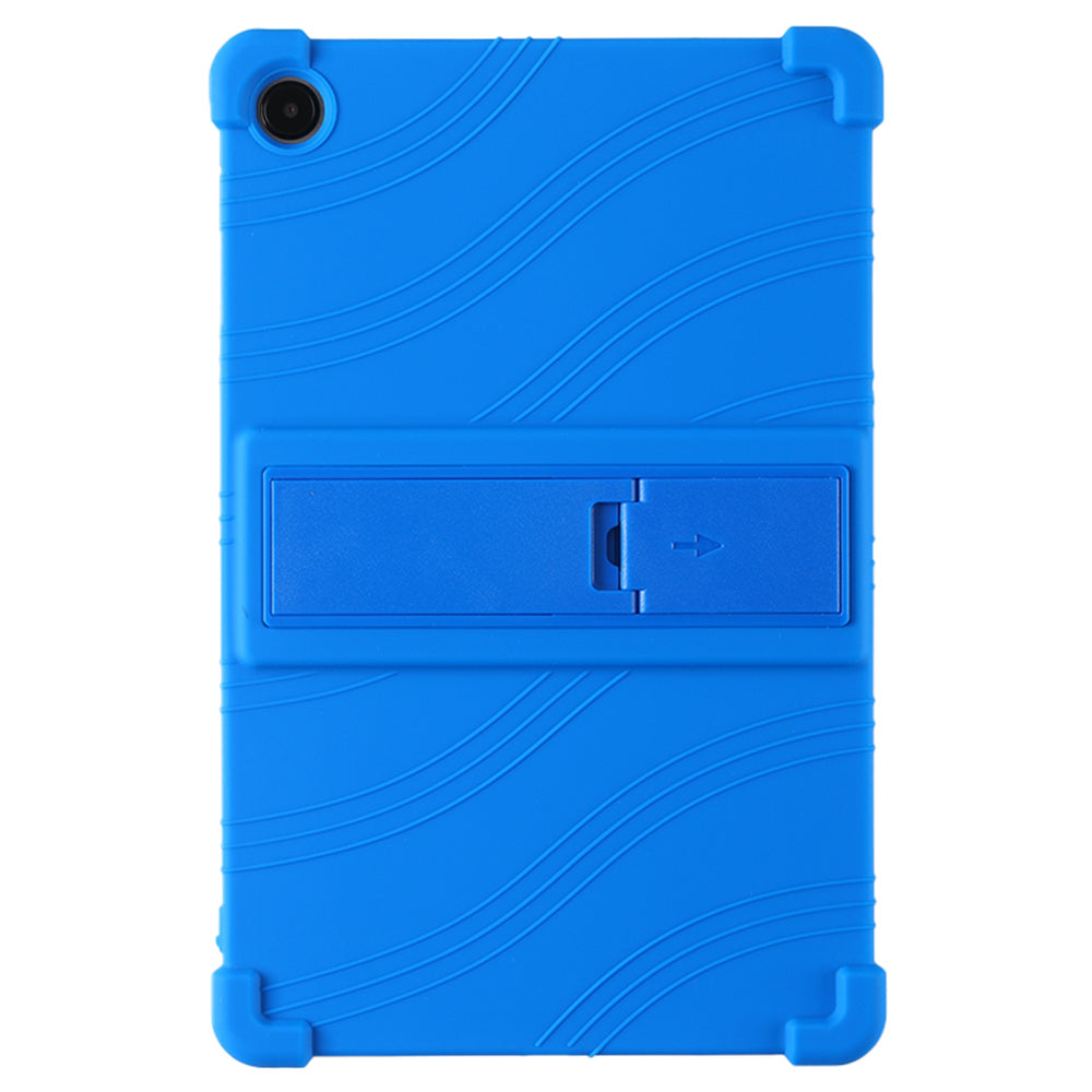 For Samsung Galaxy Tab S9 / S9 FE Tablet Cover Adjustable Kickstand Anti-drop Silicone Case - Dark Blue