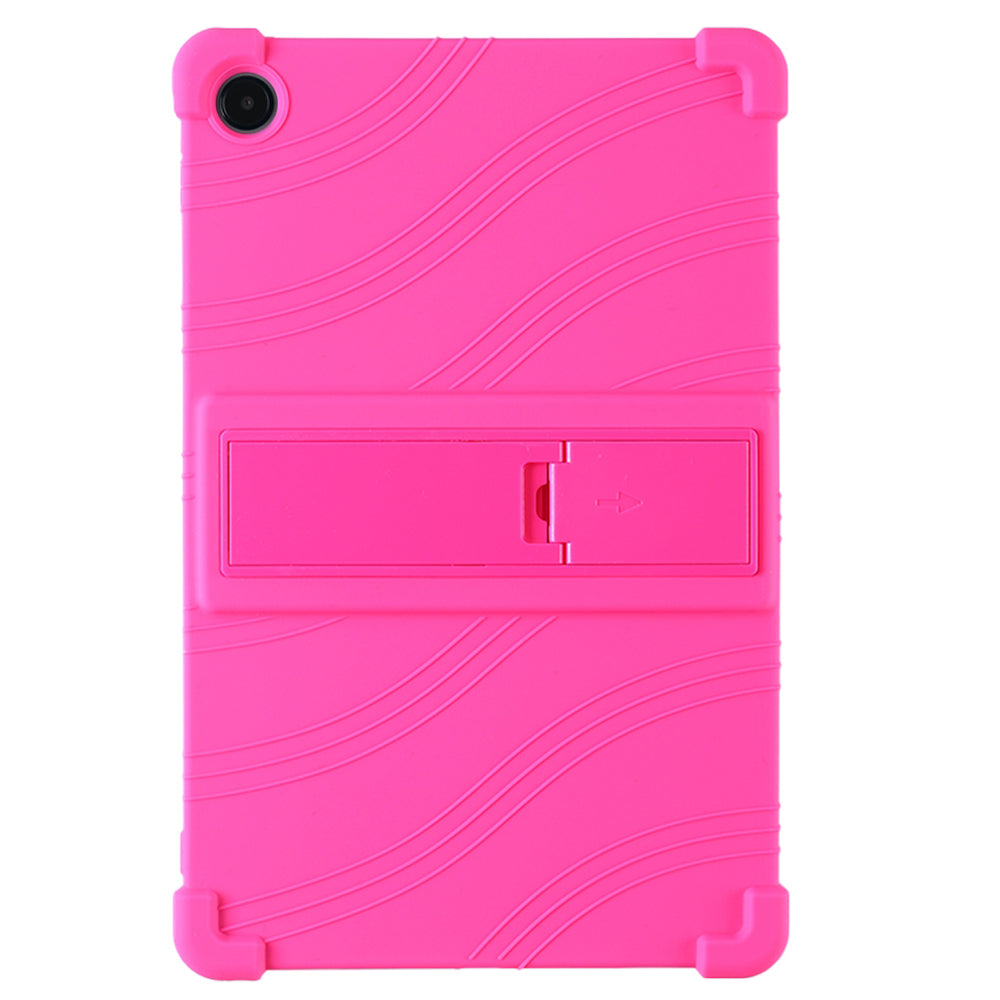 For Samsung Galaxy Tab S9 / S9 FE Tablet Cover Adjustable Kickstand Anti-drop Silicone Case - Rose