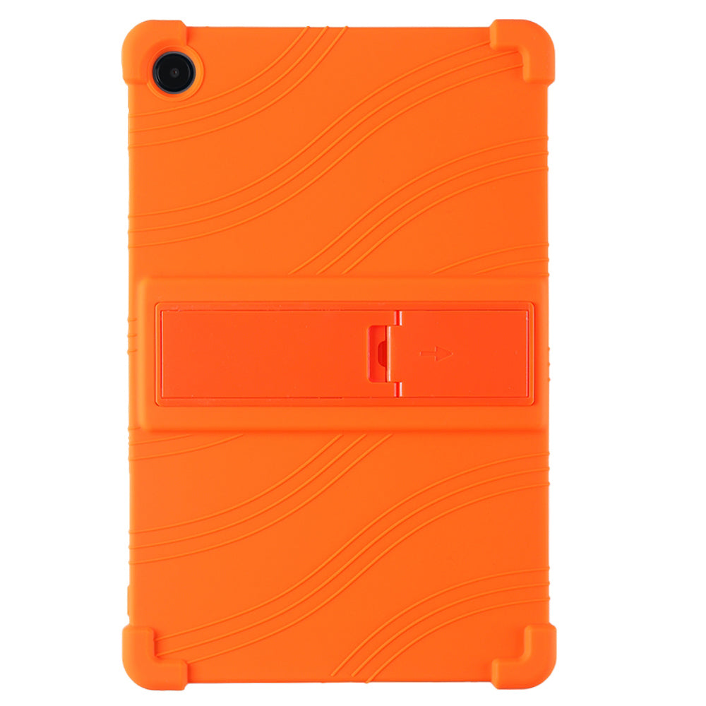 For Samsung Galaxy Tab S9 / S9 FE Tablet Cover Adjustable Kickstand Anti-drop Silicone Case - Orange