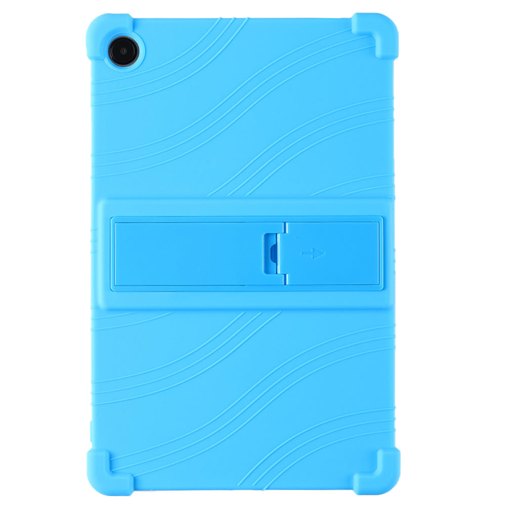 For Samsung Galaxy Tab S9 / S9 FE Tablet Cover Adjustable Kickstand Anti-drop Silicone Case - Sky Blue