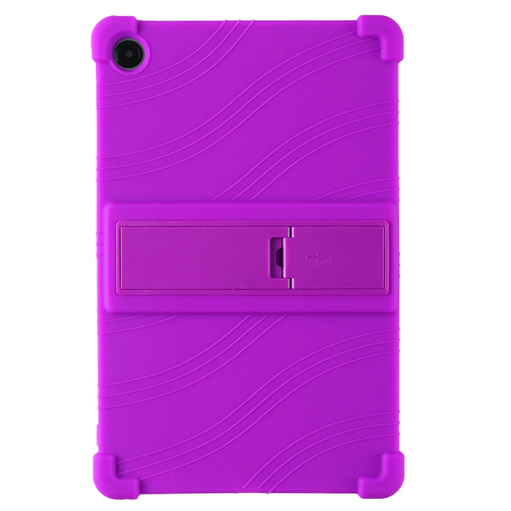 For Samsung Galaxy Tab S9 / S9 FE Tablet Cover Adjustable Kickstand Anti-drop Silicone Case - Purple