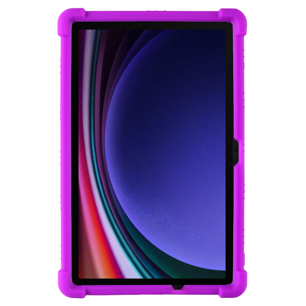 For Samsung Galaxy Tab S9 / S9 FE Tablet Cover Adjustable Kickstand Anti-drop Silicone Case - Purple
