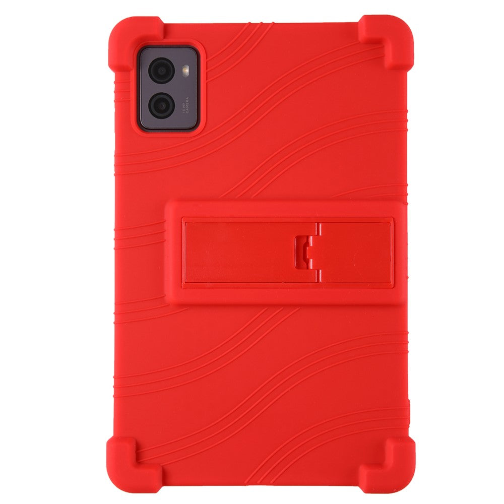 For Lenovo Legion Y700 (2023) Silicone Case Four Corners Protective Kickstand Cover - Red