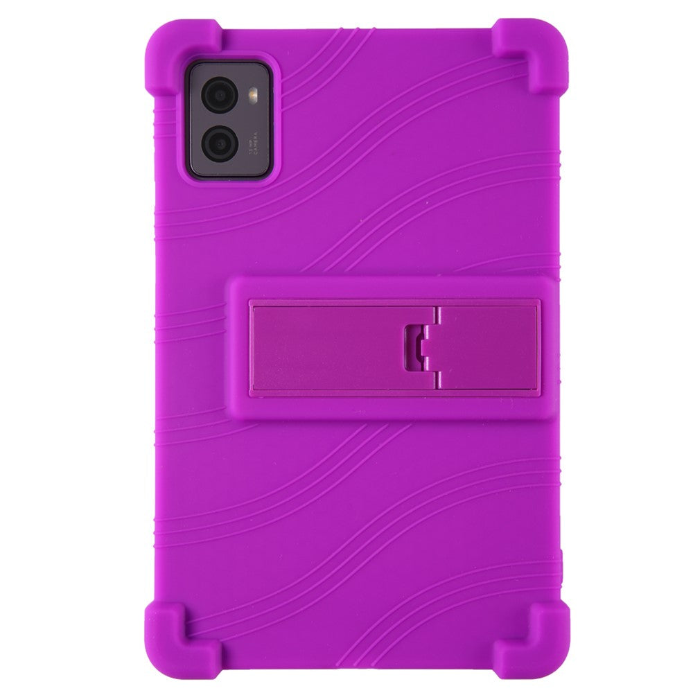 For Lenovo Legion Y700 (2023) Silicone Case Four Corners Protective Kickstand Cover - Purple