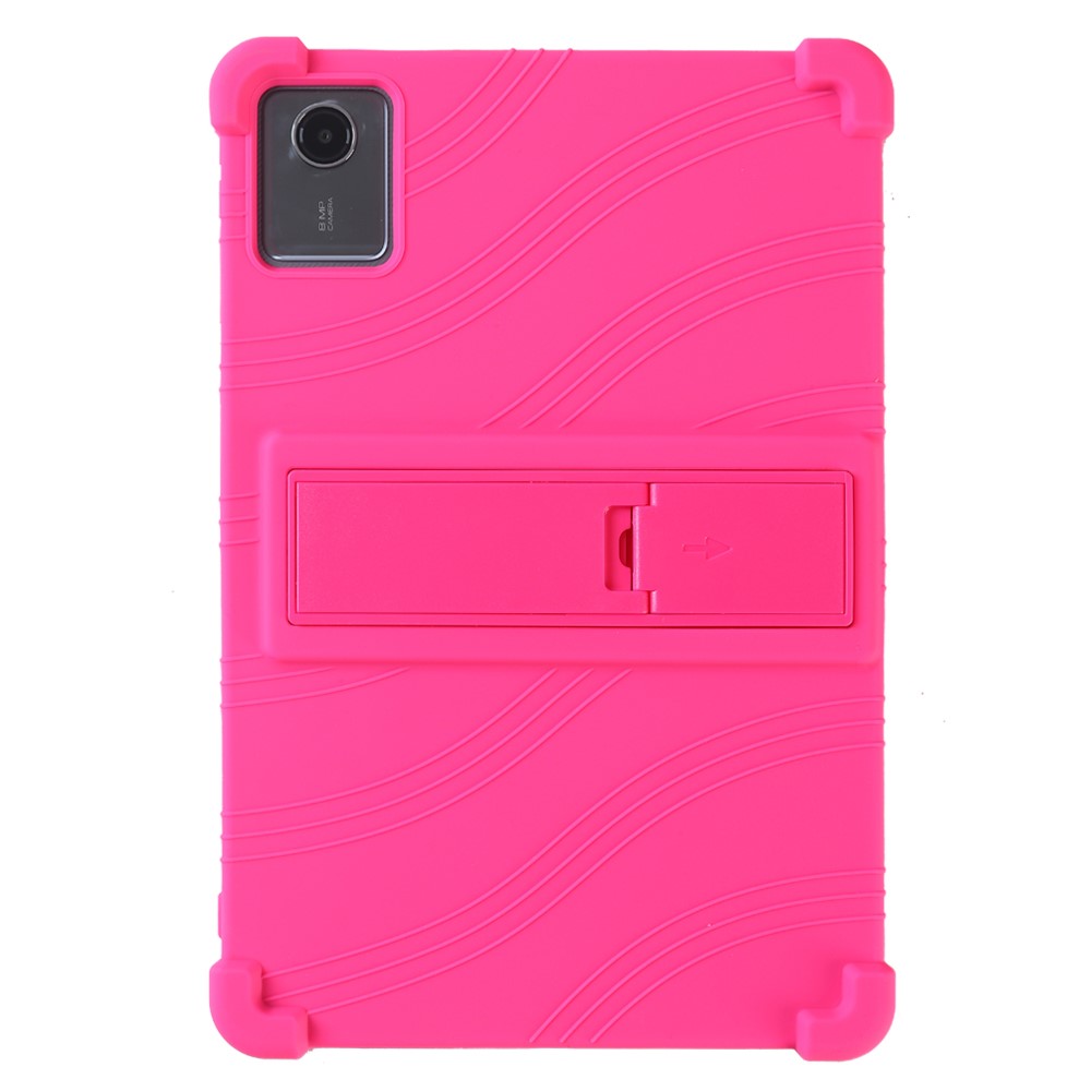 For Lenovo Tab M11 / Xiaoxin Pad 11 2024 Kickstand Case Reinforced Corners Silicone Cover - Rose