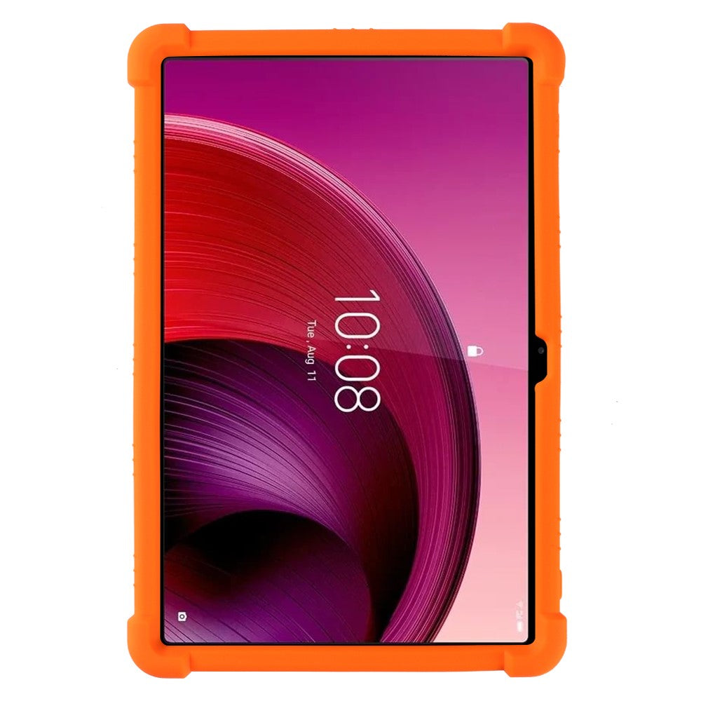 For Lenovo Tab M11 / Xiaoxin Pad 11 2024 Kickstand Case Reinforced Corners Silicone Cover - Orange