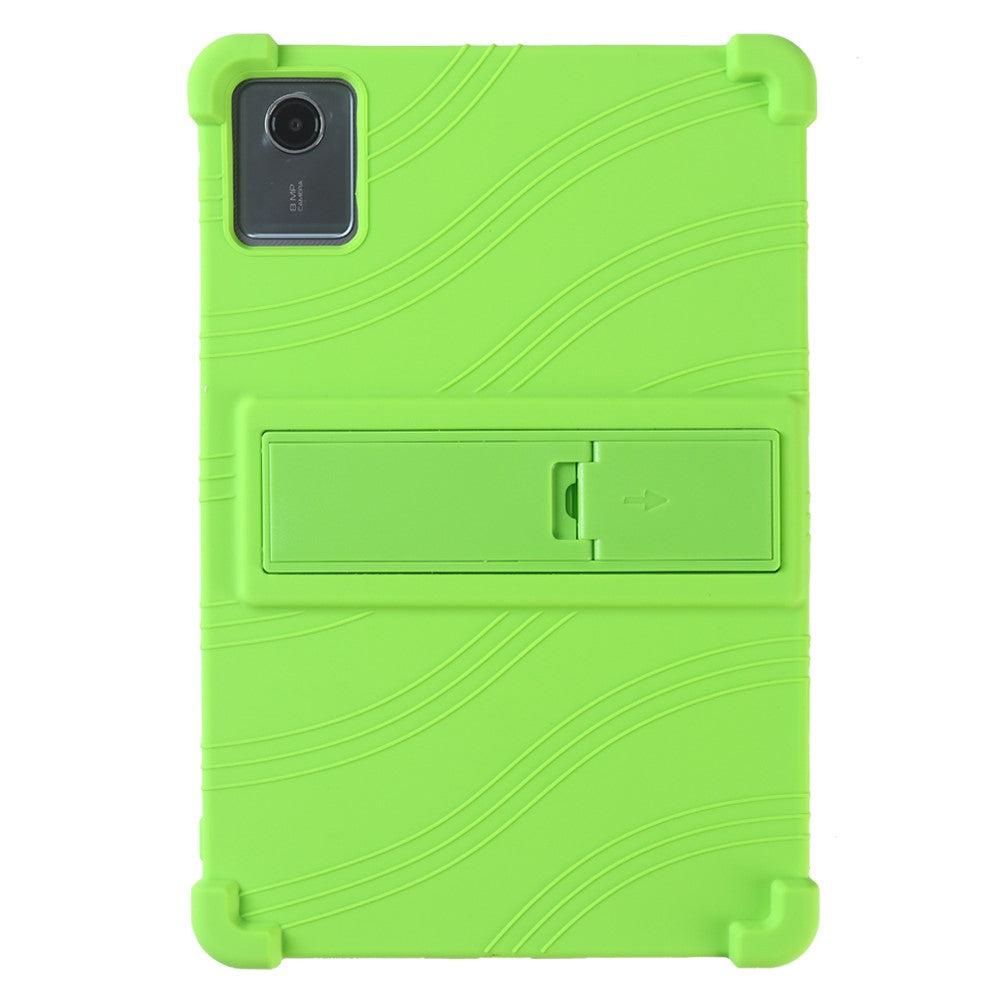 For Lenovo Tab M11 / Xiaoxin Pad 11 2024 Kickstand Case Reinforced Corners Silicone Cover - Green