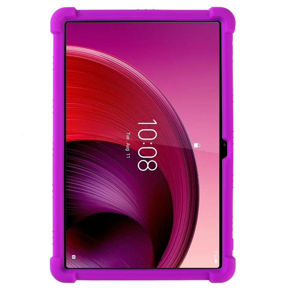 For Lenovo Tab M11 / Xiaoxin Pad 11 2024 Kickstand Case Reinforced Corners Silicone Cover - Purple