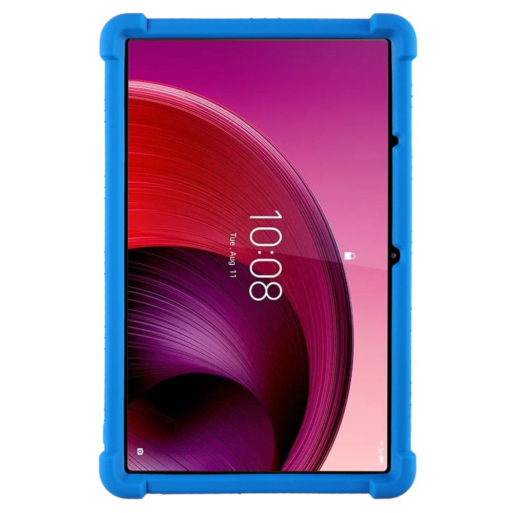 For Lenovo Tab M10 5G Silicone Protective Case Folding Kickstand Tablet Anti-drop Cover - Dark Blue