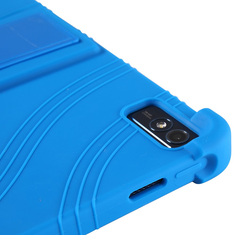 For Lenovo Tab M10 5G Silicone Protective Case Folding Kickstand Tablet Anti-drop Cover - Orange