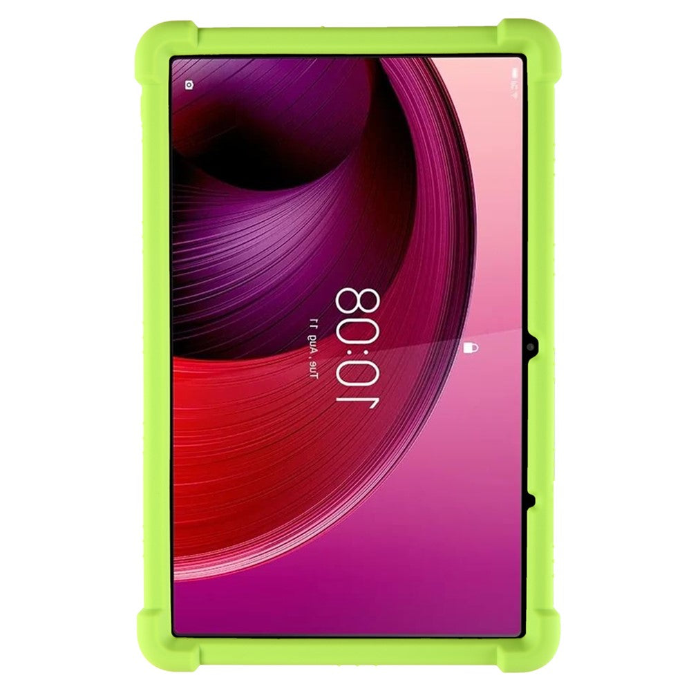 For Lenovo Tab M10 5G Silicone Protective Case Folding Kickstand Tablet Anti-drop Cover - Green