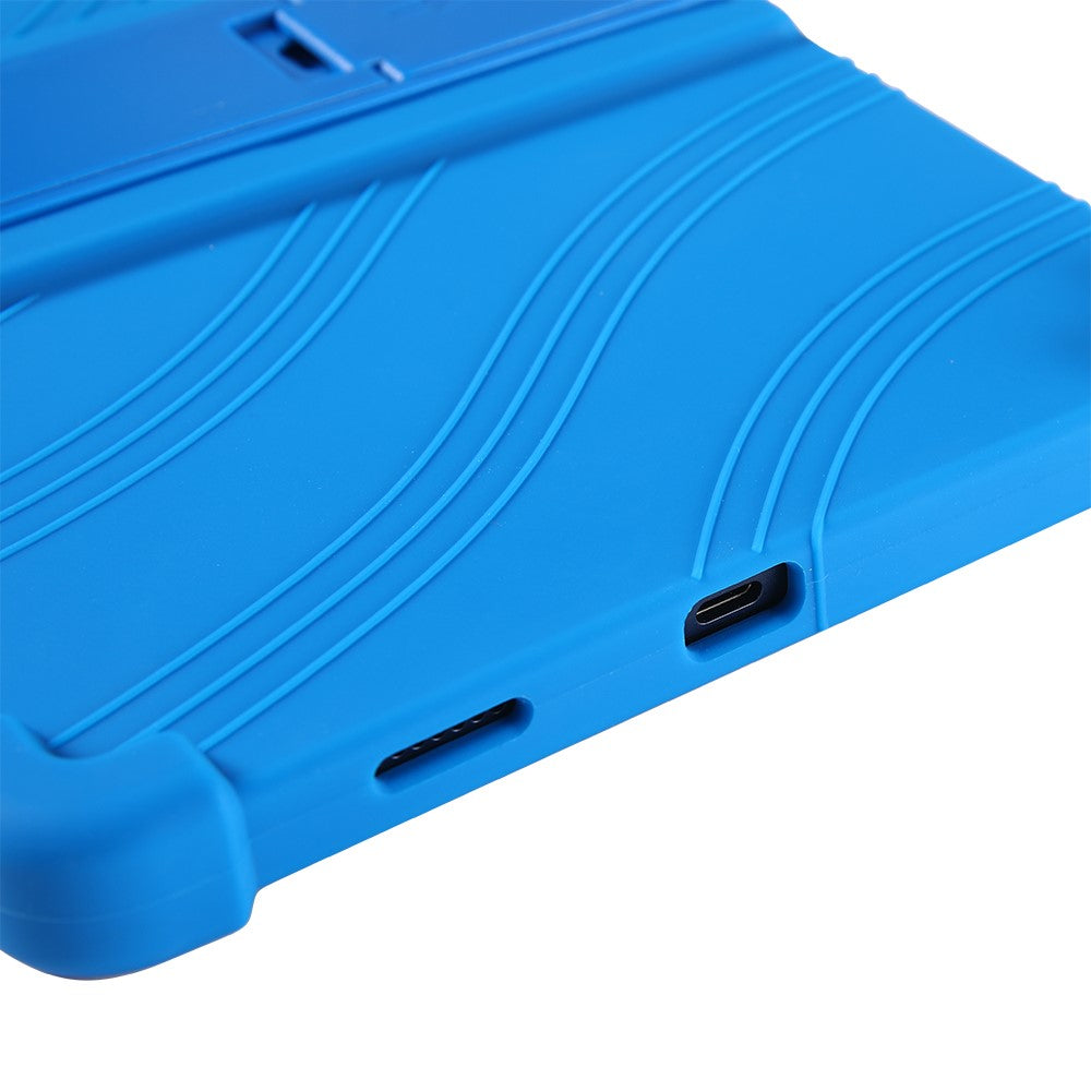 For Lenovo Tab M10 5G Silicone Protective Case Folding Kickstand Tablet Anti-drop Cover - Green