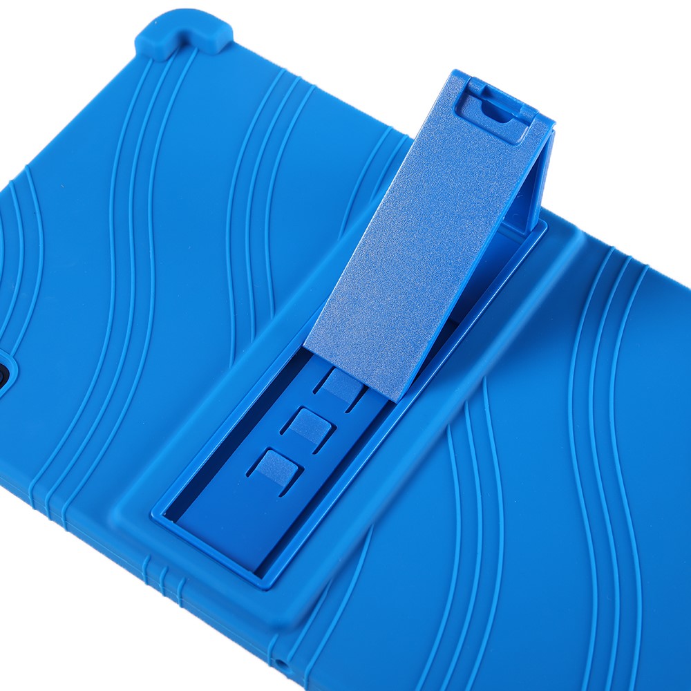 For Lenovo Tab M10 5G Silicone Protective Case Folding Kickstand Tablet Anti-drop Cover - Sky Blue