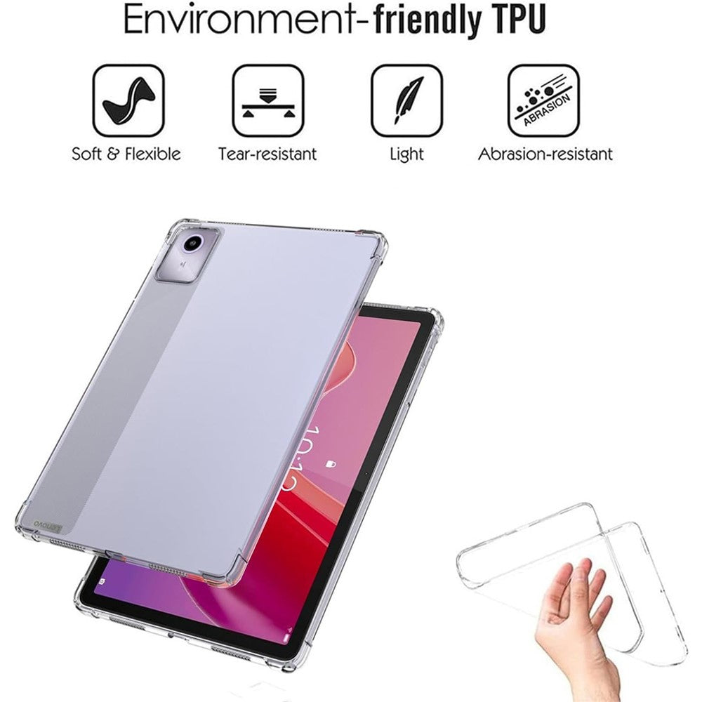 For Lenovo Tab M11 / Xiaoxin Pad 11 2024 Clear TPU Tablet Case + 2Pcs Tempered Glass Screen Protector