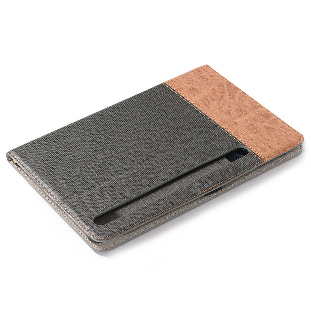 For Samsung Galaxy Tab S9 FE Wallet Case Cross Texture PU Leather Tablet Cover - Grey