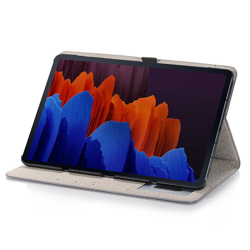For Samsung Galaxy Tab S9 FE Protective Case Map Pattern PU Leather Tablet Wallet Cover - Grey