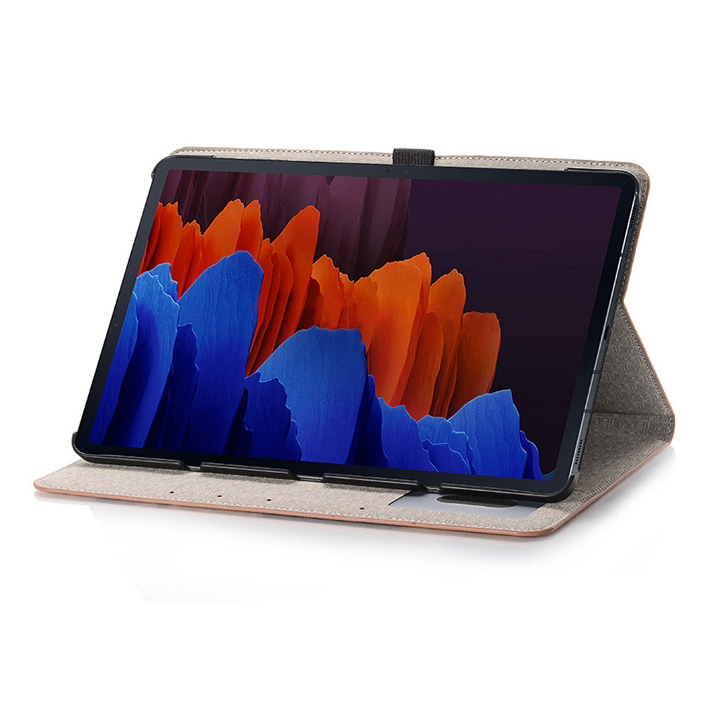 For Samsung Galaxy Tab S9 FE Protective Case Map Pattern PU Leather Tablet Wallet Cover - Yellow