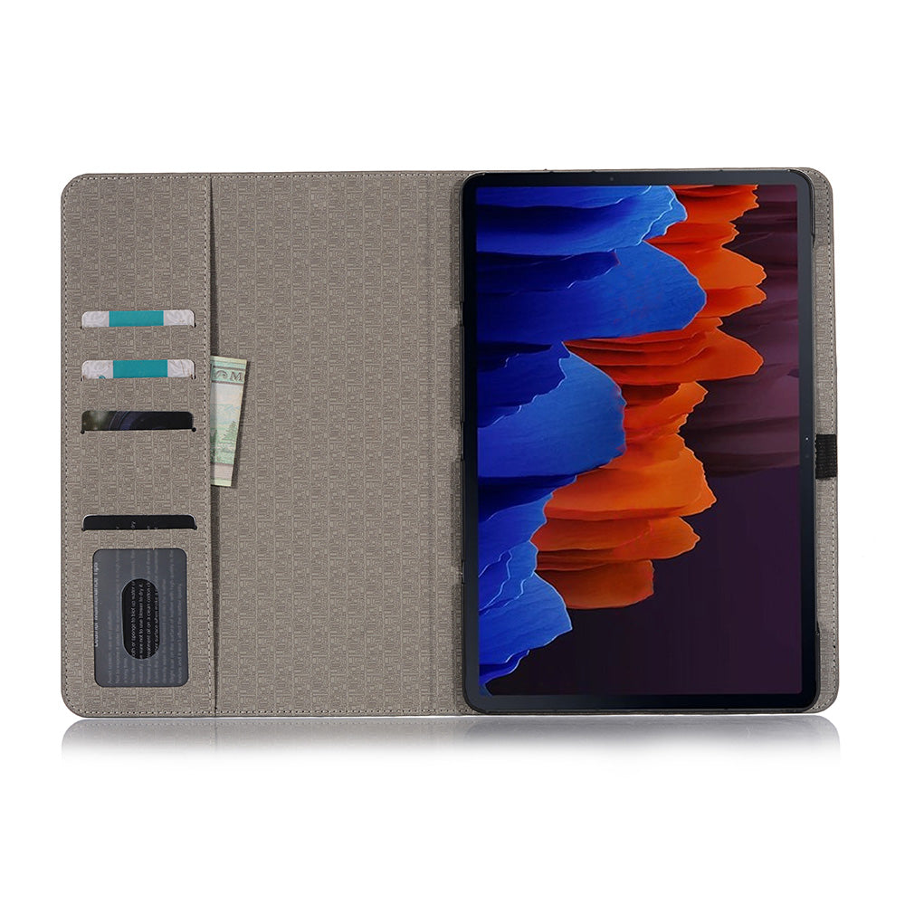 For Samsung Galaxy Tab S9 FE Protective Case Map Pattern PU Leather Tablet Wallet Cover - Brown