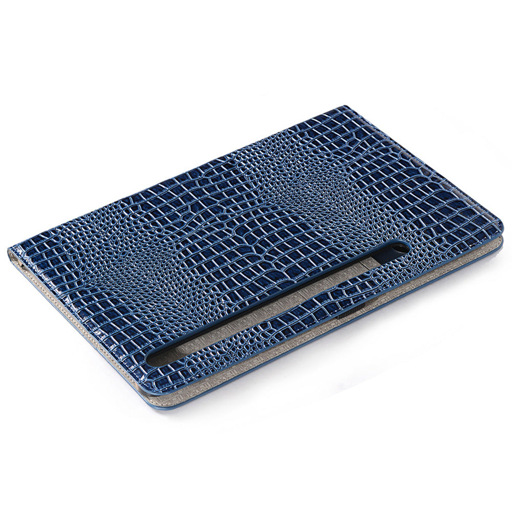 For Samsung Galaxy Tab S9 FE Case Viewing Stand Leather Wallet Tablet Cover - Dark Blue