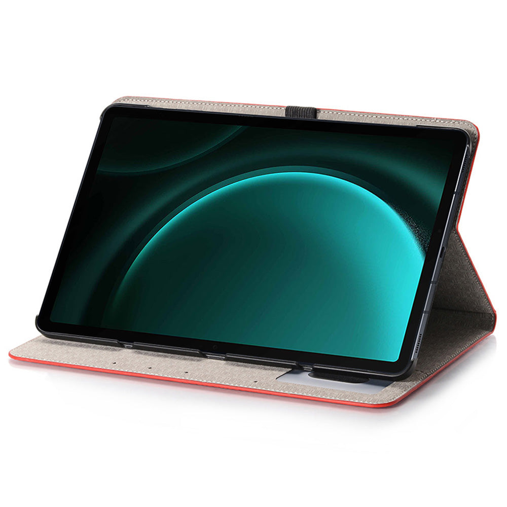 For Samsung Galaxy Tab S9 FE Case Viewing Stand Leather Wallet Tablet Cover - Red