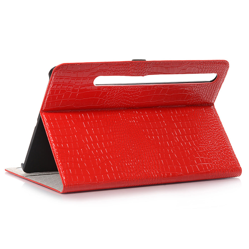 For Samsung Galaxy Tab S9 FE Case Viewing Stand Leather Wallet Tablet Cover - Red