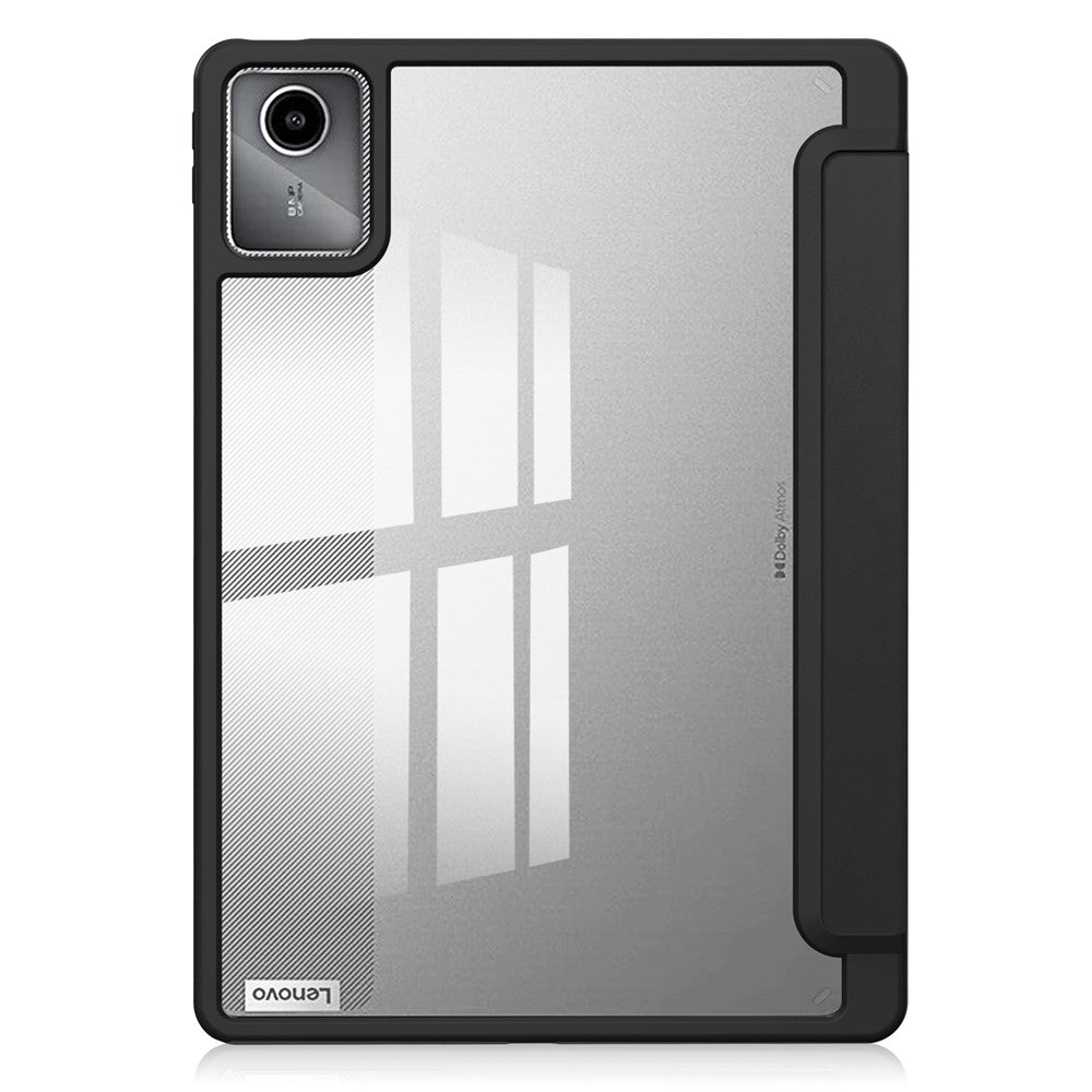 For Lenovo Tab M11 / Xiaoxin Pad 11 2024 Case Anti-Scratch PU+TPU+Acrylic Tablet Cover with Pen Slot - Black