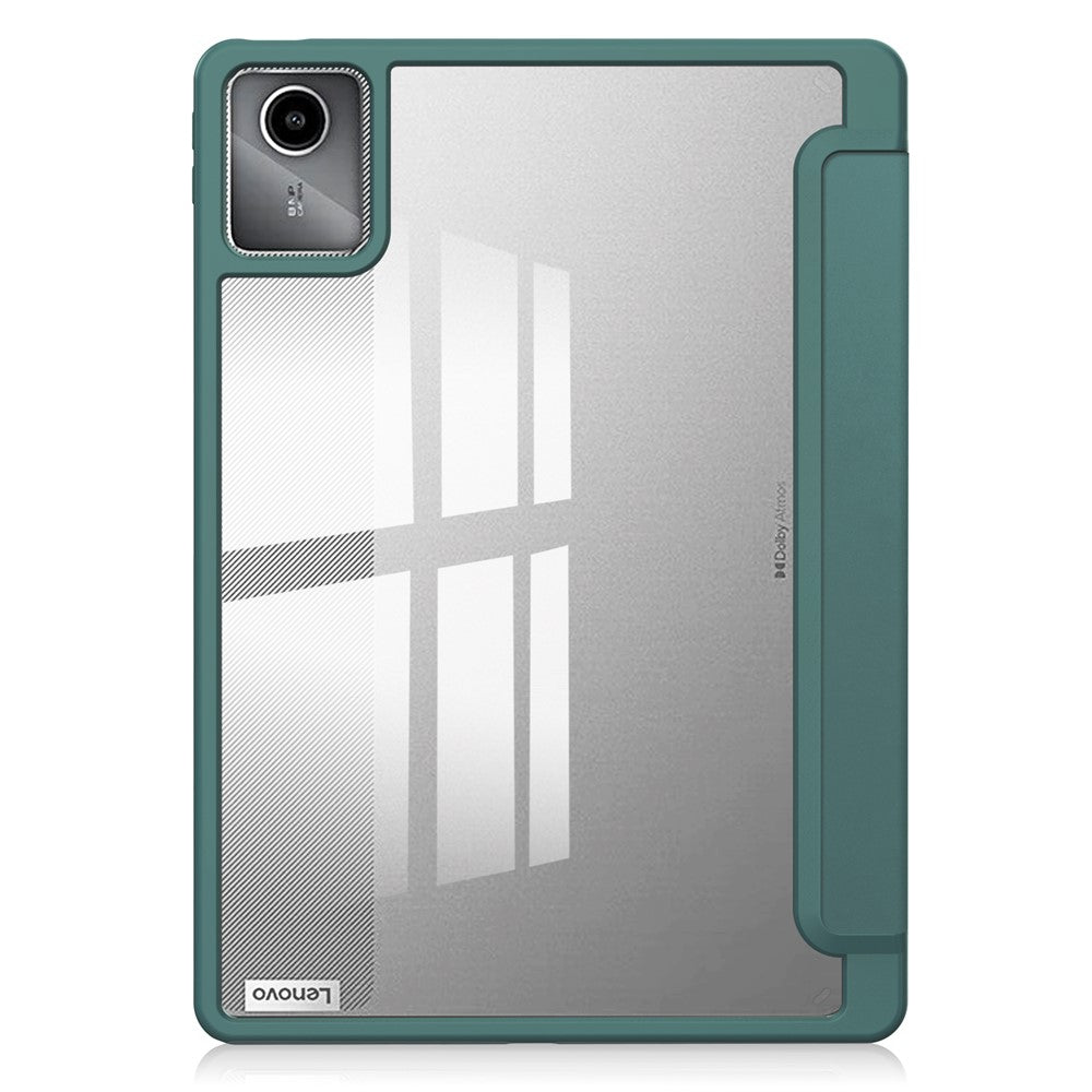 For Lenovo Tab M11 / Xiaoxin Pad 11 2024 Case Anti-Scratch PU+TPU+Acrylic Tablet Cover with Pen Slot - Green