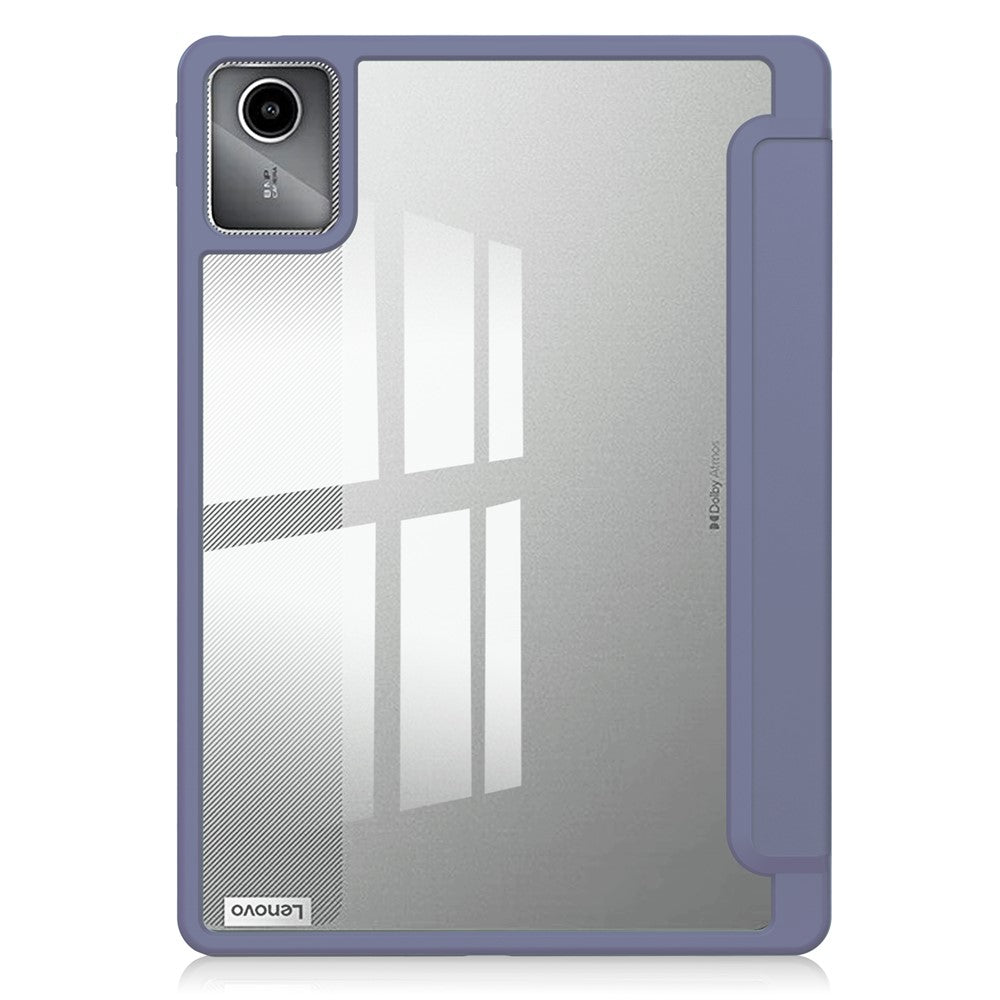 For Lenovo Tab M11 / Xiaoxin Pad 11 2024 Case Anti-Scratch PU+TPU+Acrylic Tablet Cover with Pen Slot - Purple