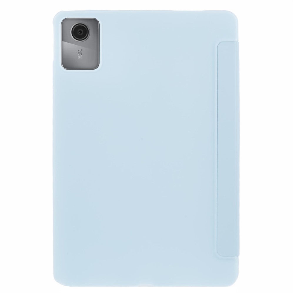 For Lenovo Tab M11 / Xiaoxin Pad 11 2024 Case Leather+Silicone Tri-fold Stand Shell Tablet Cover - Baby Blue