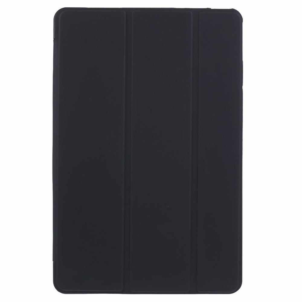 For Lenovo Tab M11 / Xiaoxin Pad 11 2024 Case Leather+Silicone Tri-fold Stand Shell Tablet Cover - Black