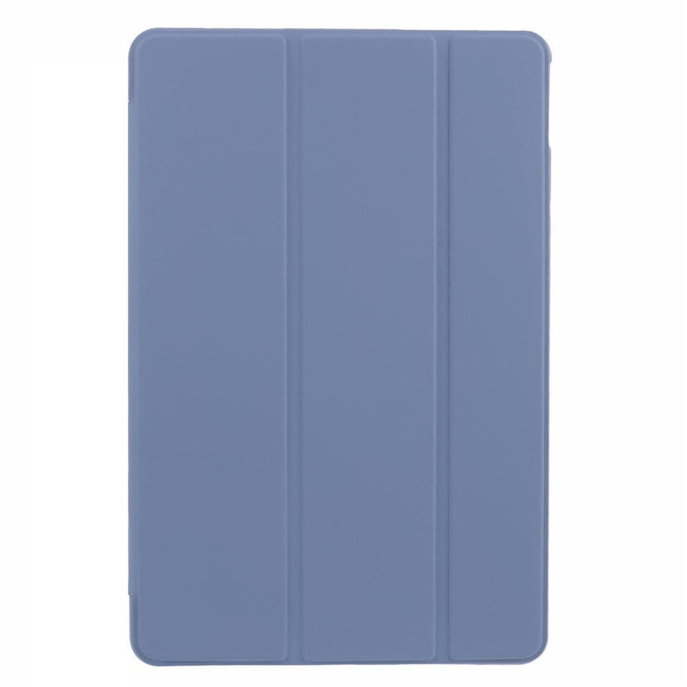 For Lenovo Tab M11 / Xiaoxin Pad 11 2024 Case Leather+Silicone Tri-fold Stand Shell Tablet Cover - Purple